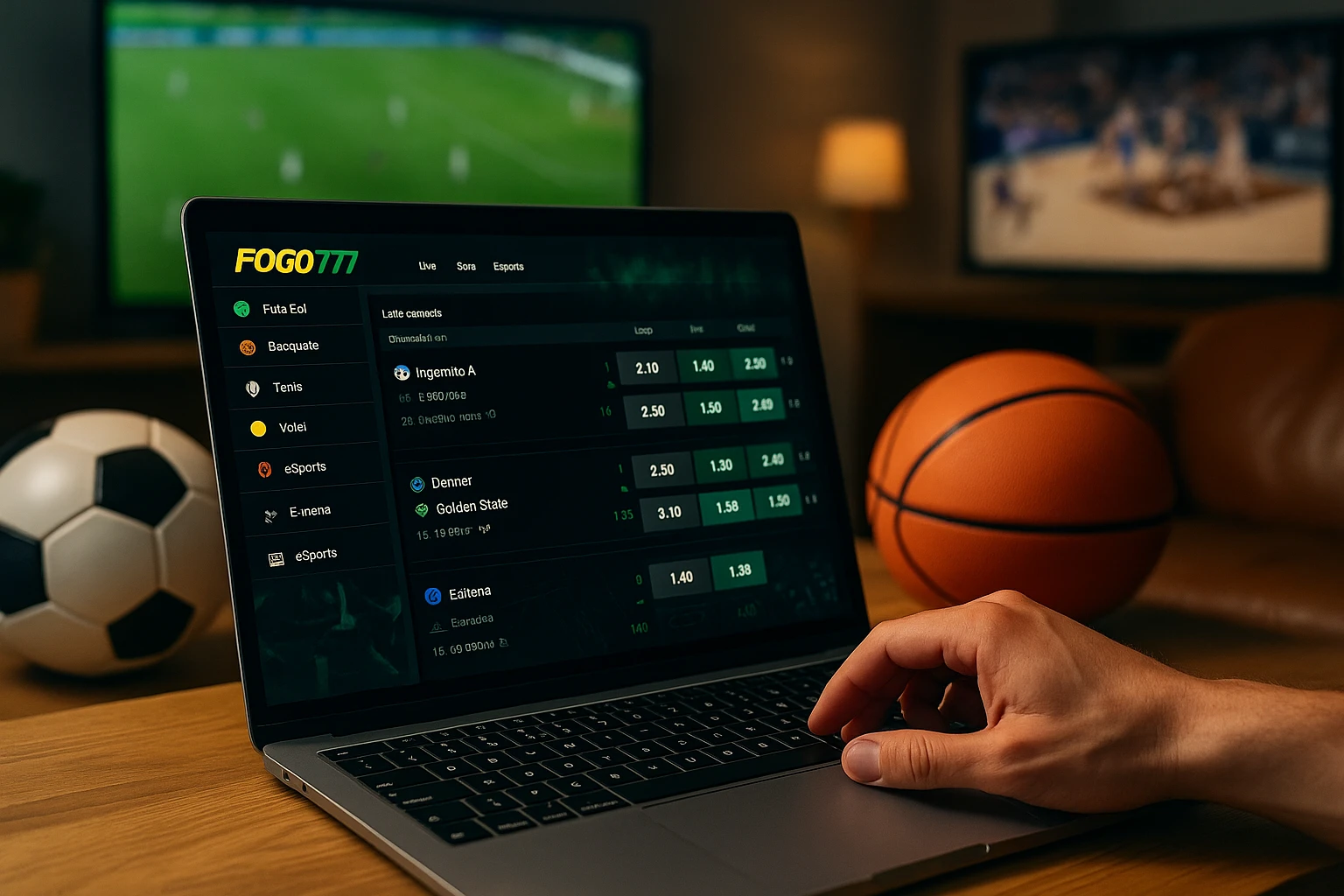 Aposte em apostas esportivas no cassino online FOGO777