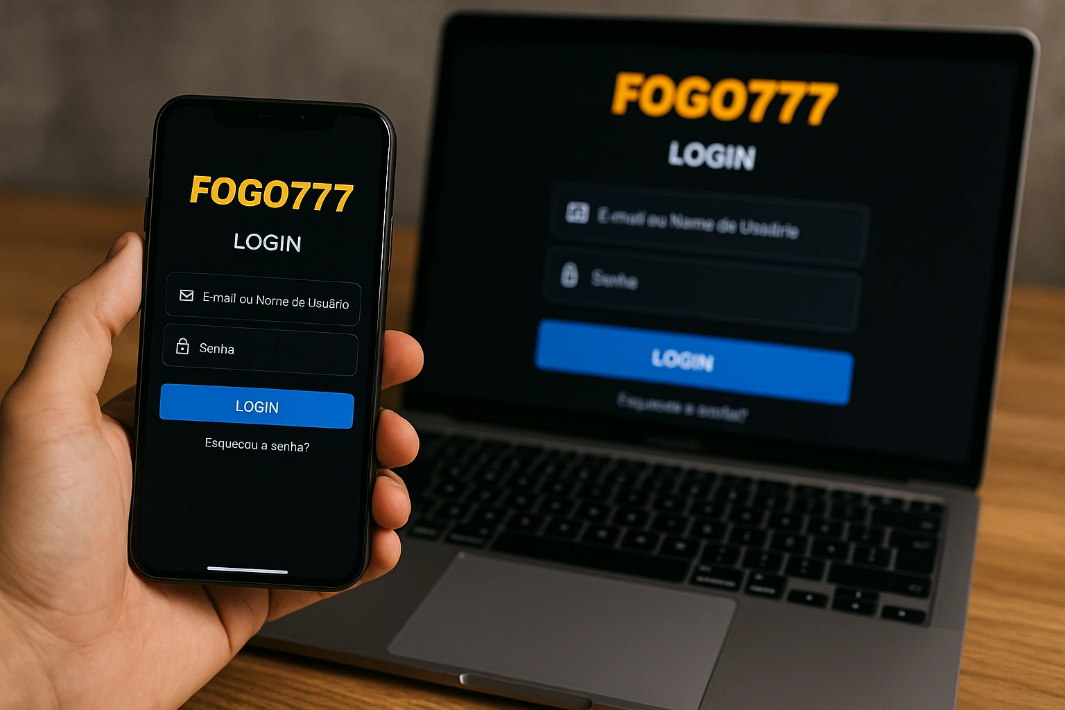 Criar uma nova Conta no plataforma FOGO777